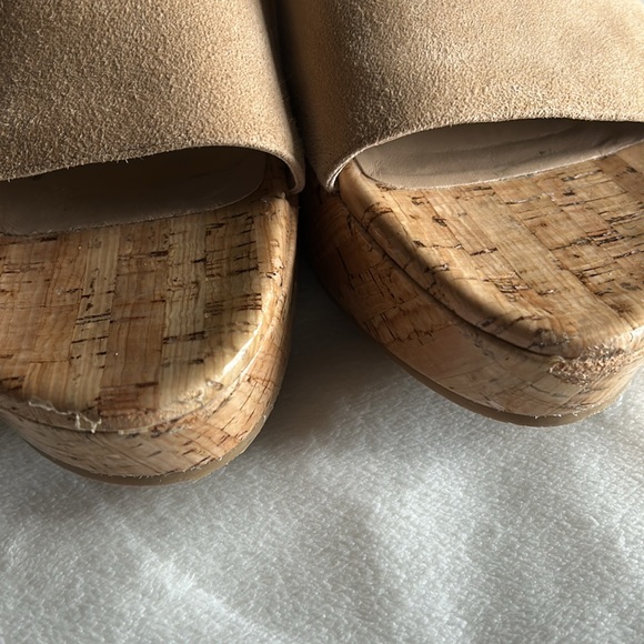 STUART WEITZMAN Summer Wedge Women’s size 10 Tan Suede Platform Slide Sandals - Picture 9 of 16